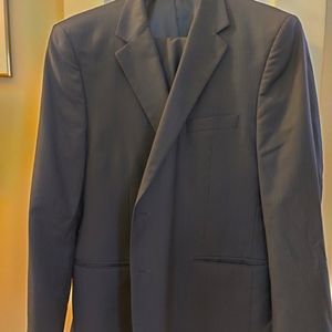 Men's 48L blue pinstripe suit. Pants with 30 inchi seam